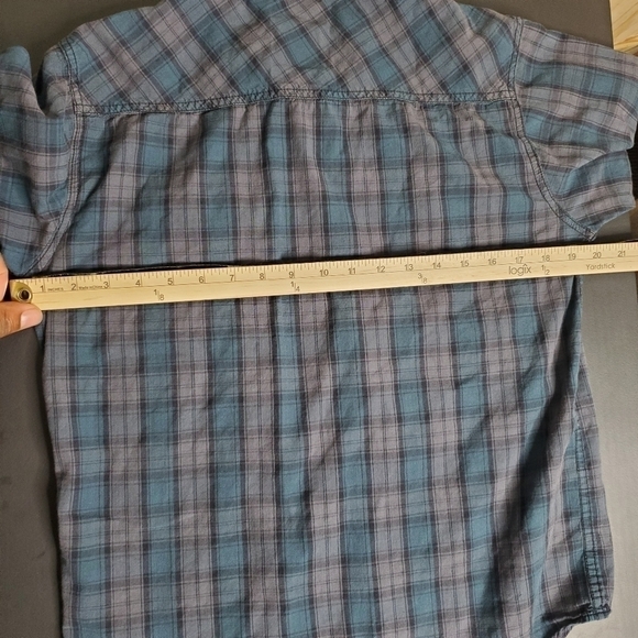 Point Zero Shirt Button Down Long Sleeve Plaid Burst Pockets - Picture 8 of 13